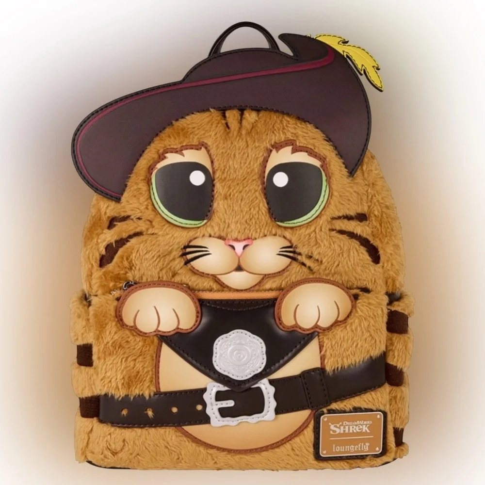 Loungefly Shrek Puss in Boots Plush Cosplay Mini Backpack NWT